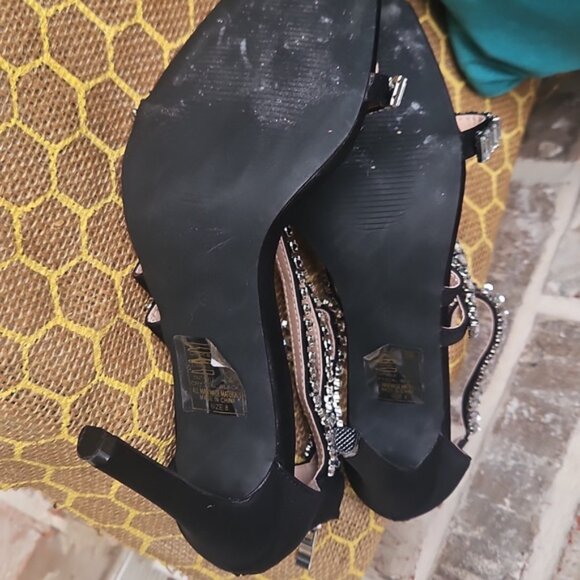 Azalea Wang Black Crystal Rhinestone Stiletto Heels - Picture 6 of 6